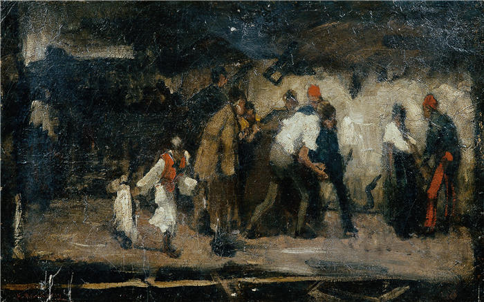 米哈伊·蒙卡奇（Mihály Munkácsy，匈牙利画家）作品-《匈牙利乡村风光》