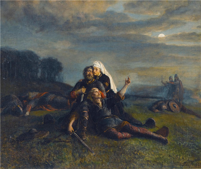 彼得·尼古拉·阿尔博（Peter Nicolai Arbo，挪威画家）高清作品-《战后 (1872)》