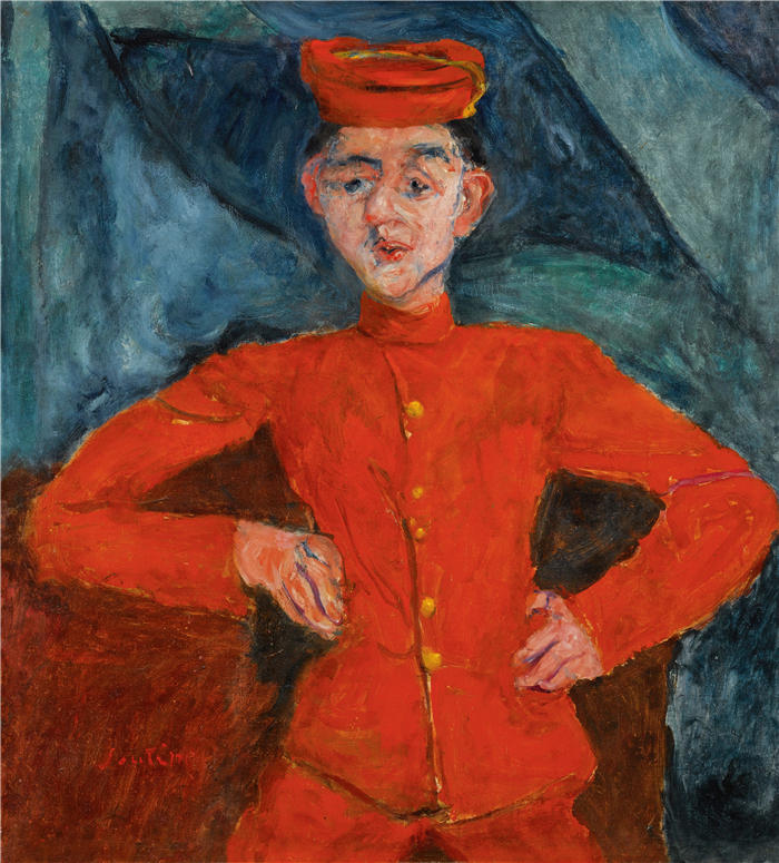 柴姆苏丁（Chaïm Soutine，俄罗斯画家）高清作品-《马克西姆的猎人（约1925年）》