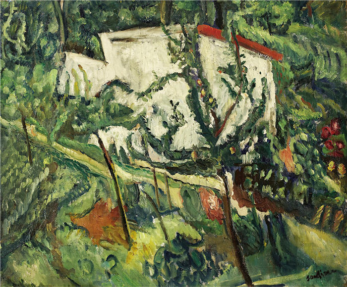 柴姆苏丁（Chaïm Soutine，俄罗斯画家）高清作品-《克拉玛特之家（1918-1919）》
