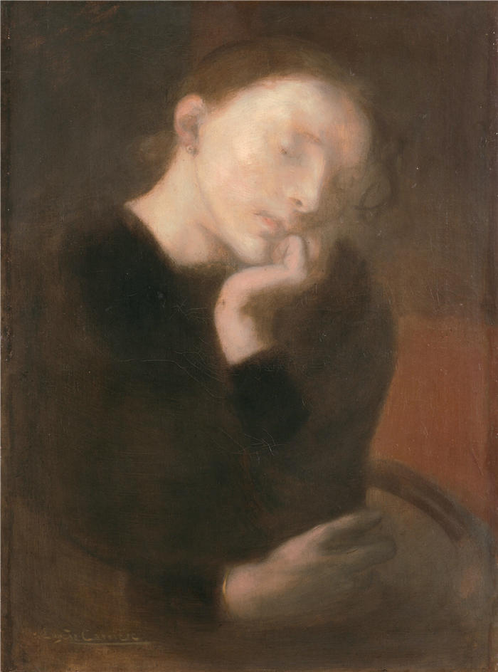 欧仁·卡里尔（Eugène Carriere，法国画家）高清作品-《冥想》
