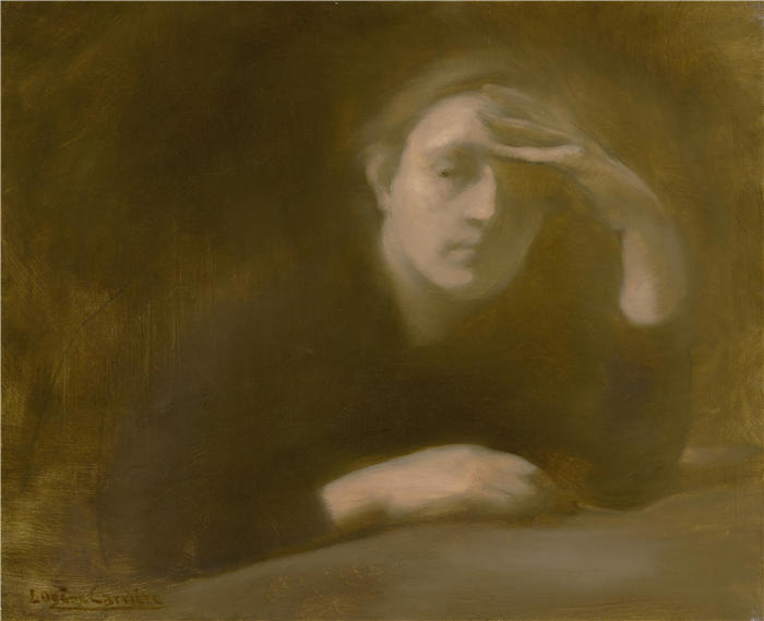 欧仁·卡里尔（Eugène Carriere，法国画家）高清作品-《冥想 (1)》