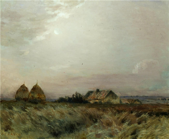 让·查尔斯·卡津（Jean Charles Cazin，法国画家）高清作品-《风景（1875 年后）》