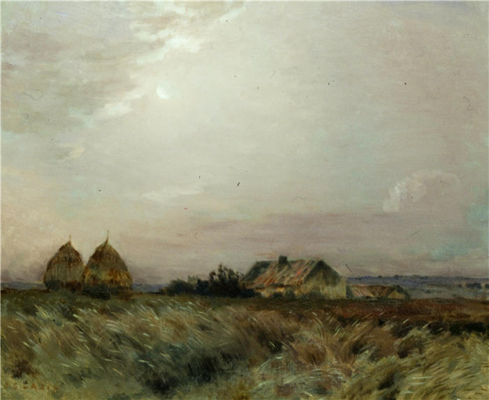 让·查尔斯·卡津(Jean Charles Cazin,法国画家)高清作品-《风景(1875 年后)》
