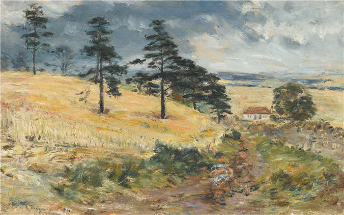 威廉·麦克塔格特(William McTaggart，苏格兰画家)作品-《考登的麦田 (1894)》