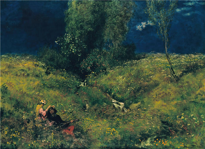 汉斯·托马（Hans Thoma，德国画家）高清作品-《夏天 (1872)》