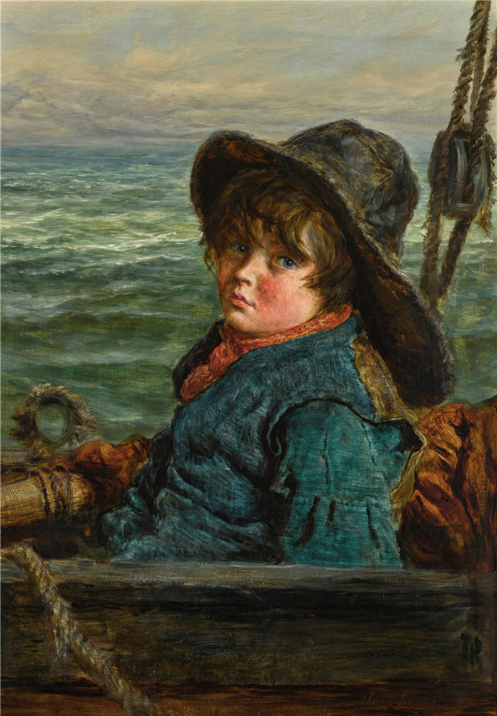 威廉·麦克塔格特(William McTaggart，苏格兰画家)作品-《年轻的水手 (1868)》