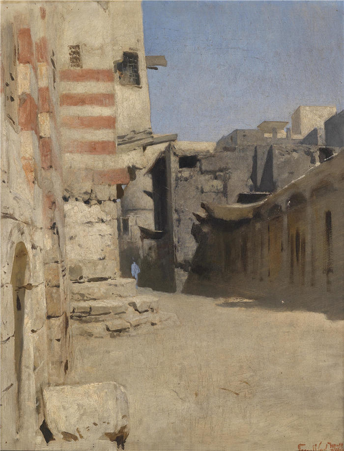 利奥波德·卡尔·穆勒 (Leopold Carl Müller，奥地利画家)高清作品-《 开罗的 Straße Birket el-Kherum》