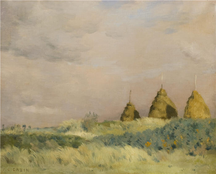 让·查尔斯·卡津（Jean Charles Cazin，法国画家）高清作品-《三叠（1841年至1901年）》