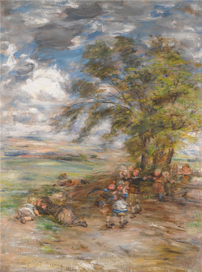 威廉·麦克塔格特(William McTaggart，苏格兰画家)作品-《四月天的不确定荣耀（1897 年）》