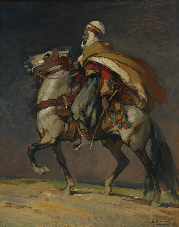 亨利·德鲁莫兹(Henri Deluermoz,法国,1876-1943 年)作品-阿尔及利亚骑士