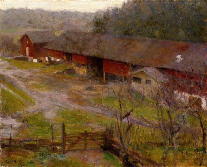 埃里克·韦伦斯基德（ Erik Werenskiold，挪威画家）高清作品-《秋天（1890）》