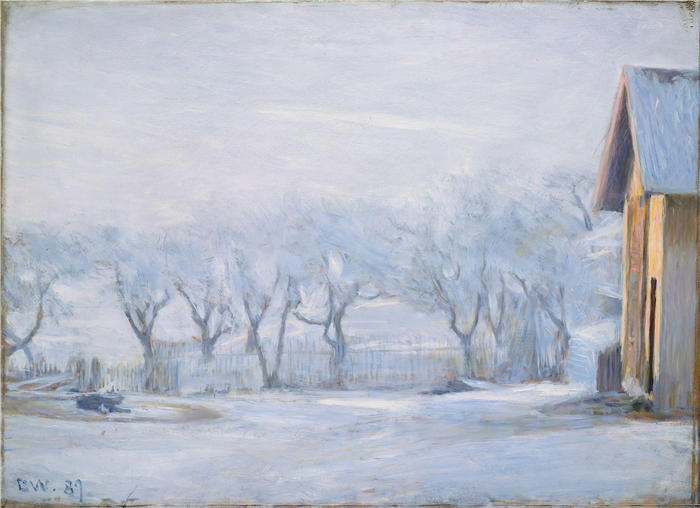 埃里克·韦伦斯基德（ Erik Werenskiold，挪威画家）高清作品-《白霜 (1889)》