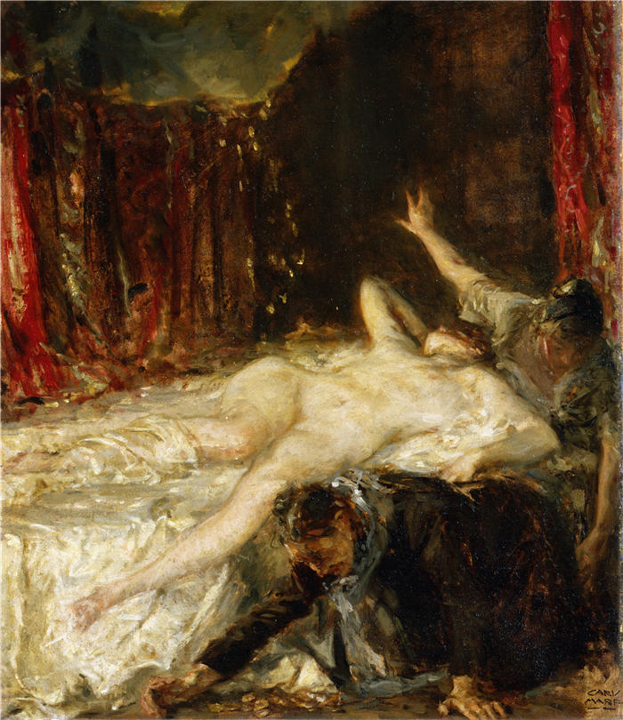 卡尔·冯·马尔(Carl Von Marr ,德国画家,1858-1936)作品-宙斯的支付