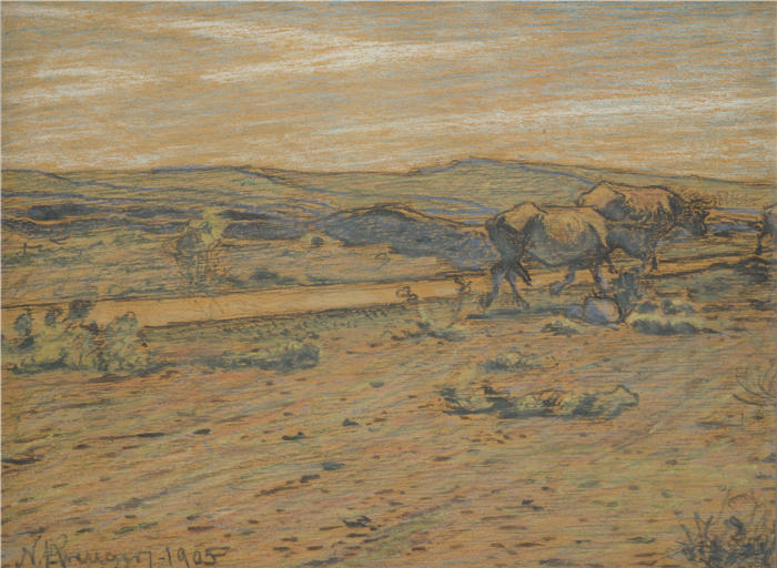 尼尔斯·克鲁格（ Nils Kreuger，瑞典画家）高清作品-《归乡 (1905)》