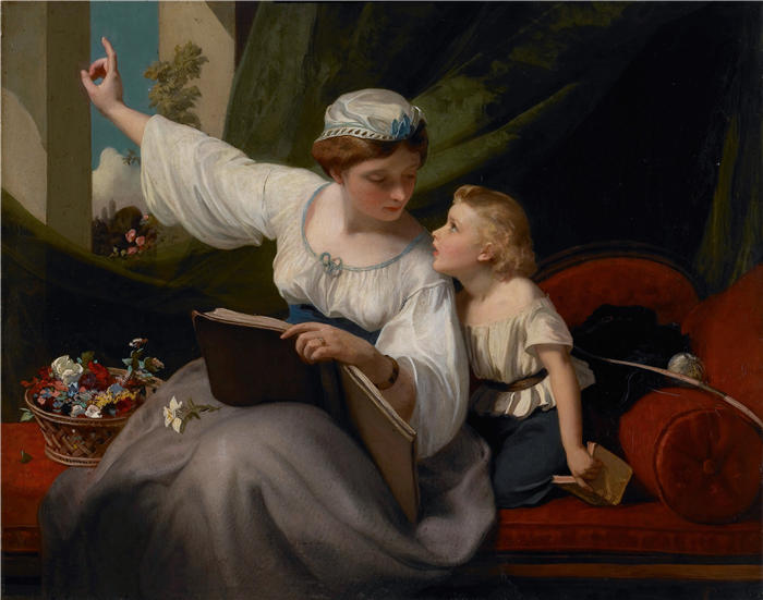 詹姆斯·桑特（James Sant，英国画家）高清作品-《童话故事（约 1845 年）》