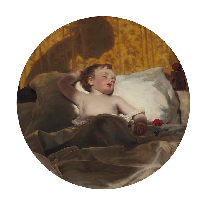 詹姆斯·桑特（James Sant，英国画家）高清作品-《一个母亲的爱》