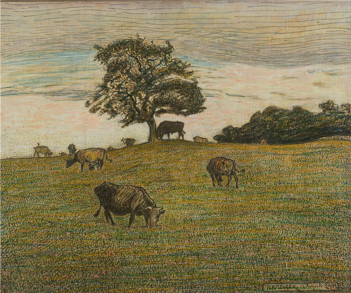 尼尔斯·克鲁格( Nils Kreuger,瑞典画家)高清作品-《边远地区 (1901)》