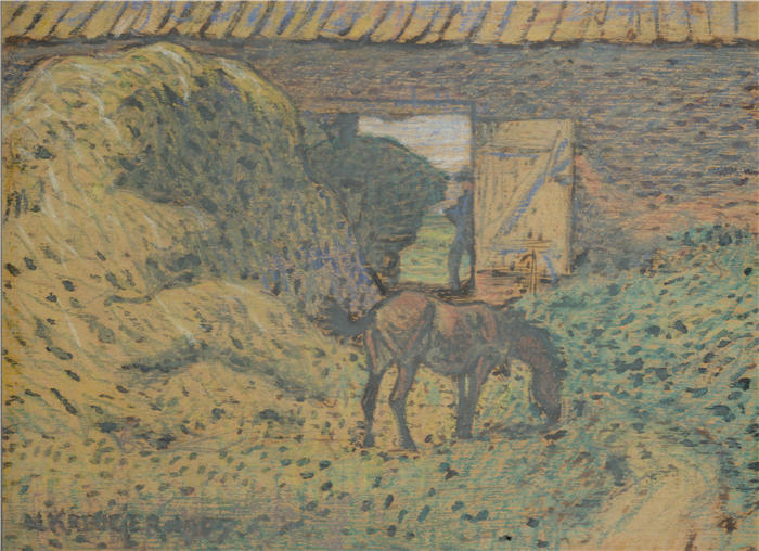 尼尔斯·克鲁格( Nils Kreuger,瑞典画家)高清作品-《在干草棚 (1905)》
