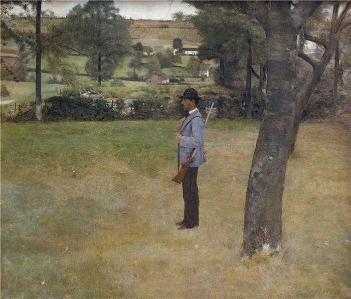 费尔南·科诺普夫（Fernand Khnopff，比利时画家）作品-游戏管理员 (1883)