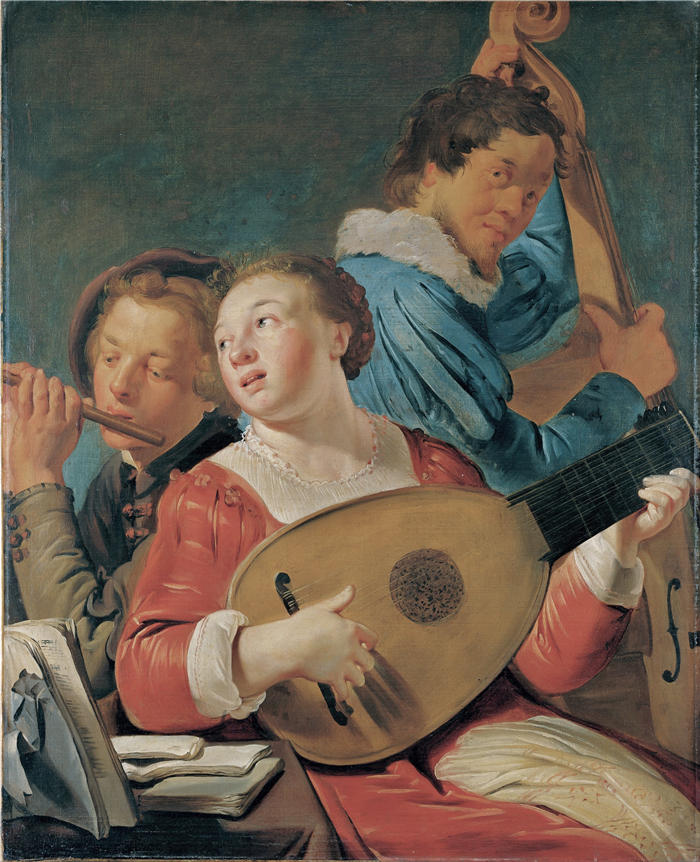 彼得·弗兰兹(Pieter Fransz,荷兰画家)高清作品-《音乐家(约 1620-1623)》