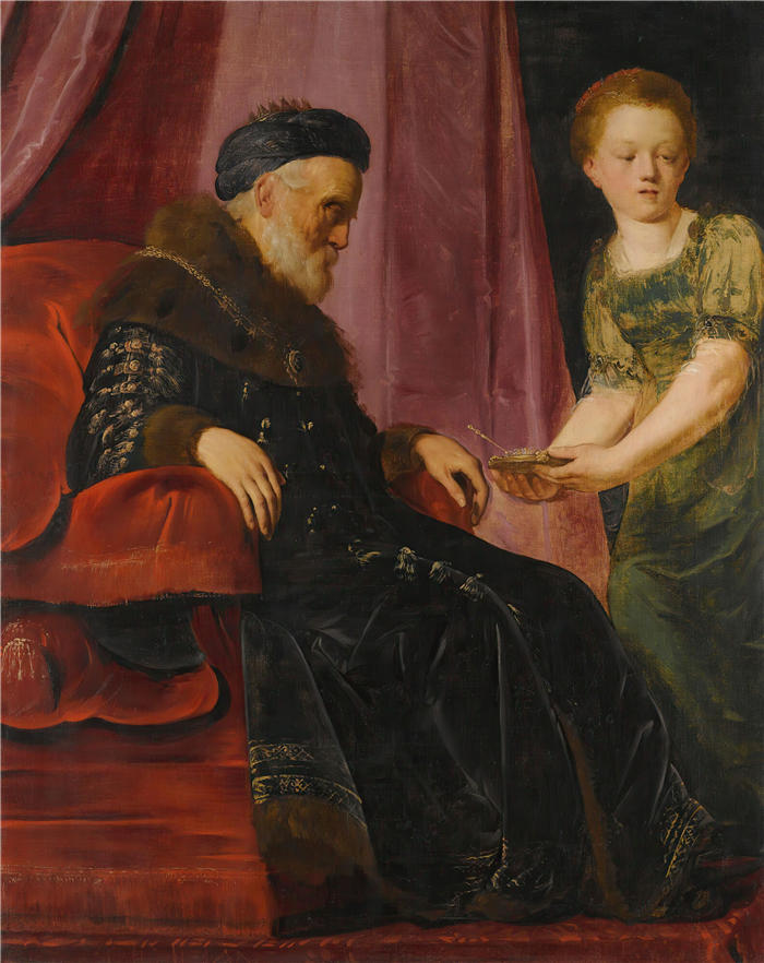 彼得·弗兰兹（Pieter Fransz，荷兰画家）高清作品-《大卫王和亚比沙》