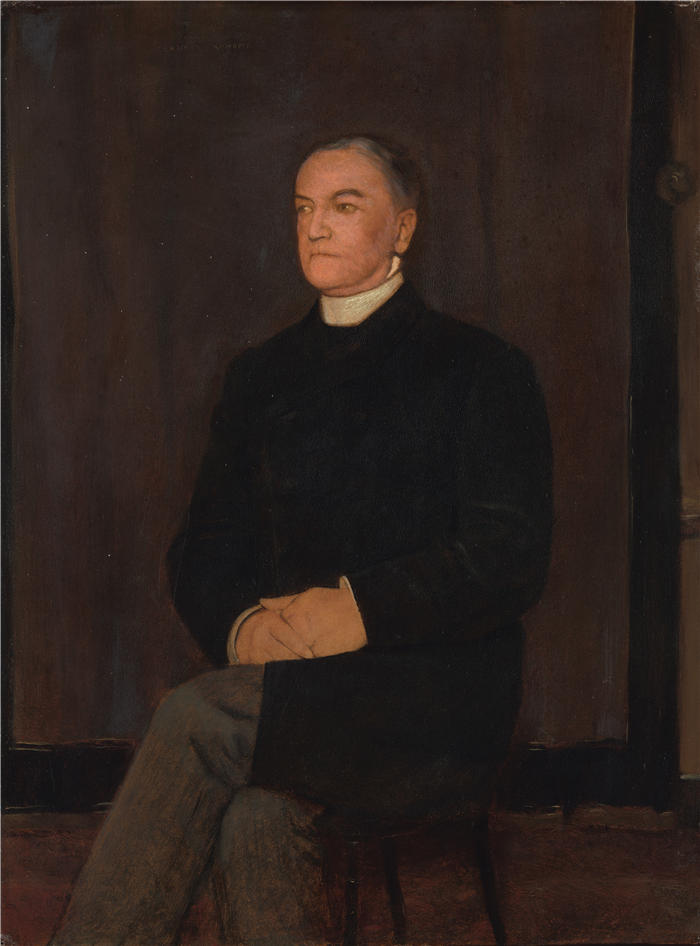 费尔南·科诺普夫（Fernand Khnopff，比利时画家）作品-Portret van Augustinus Gerardus Hubertus van Rijckevorsel (1888)