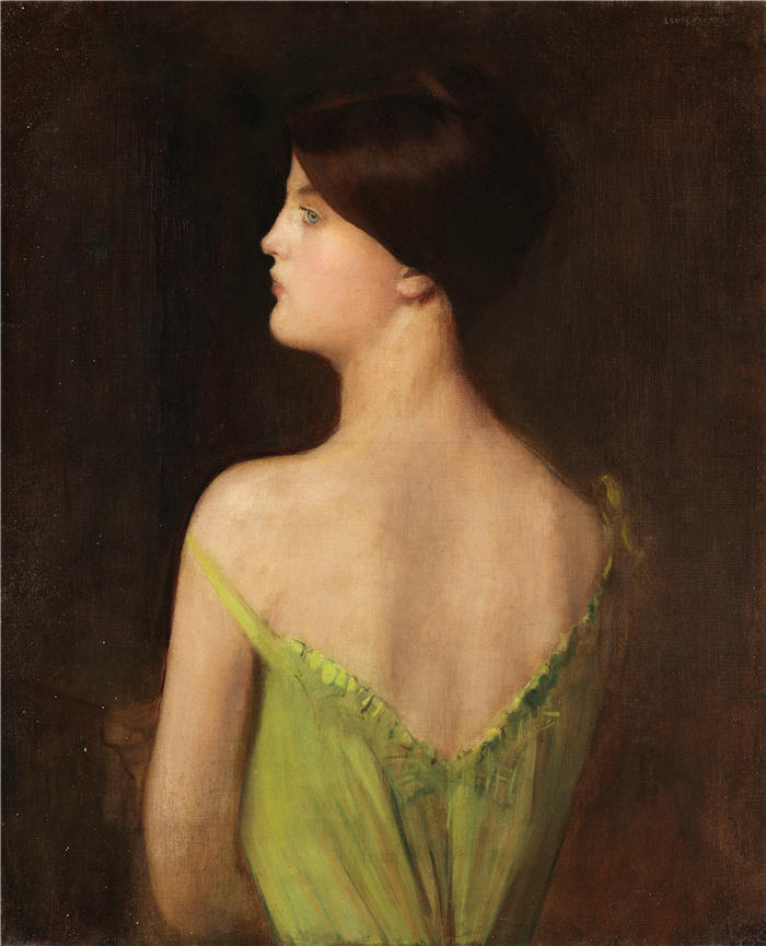 路易斯·皮卡德(Louis Picard,法国,1861-1940)作品--一个女人的肖像(1890)