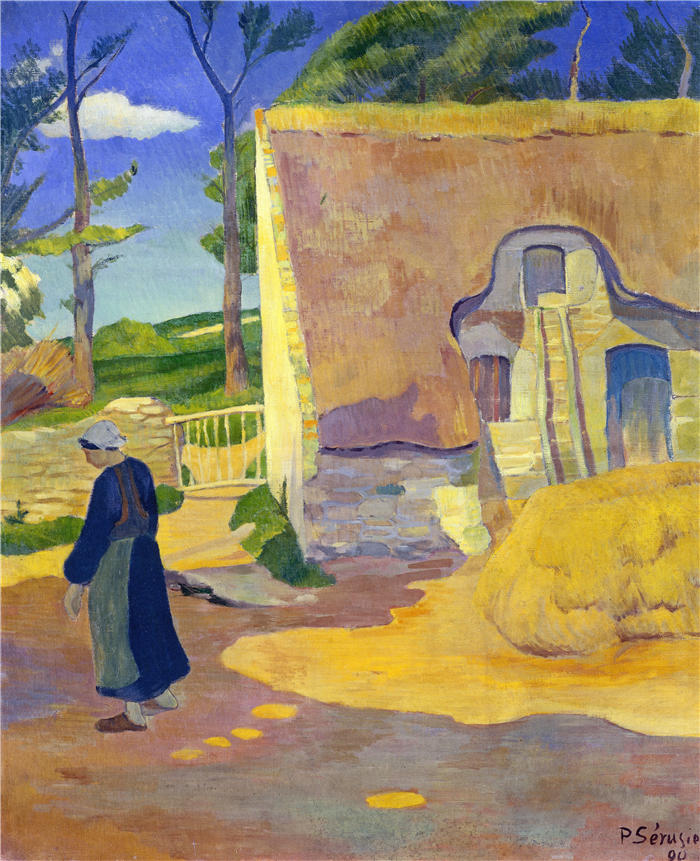 保罗·塞鲁塞尔(Paul Sérusier,法国,1864-1927 年)作品-Le Pouldu 的农舍(1890 年)