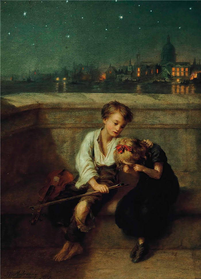 奥古斯都·埃德温·穆勒迪 (Augustus Edwin Mulready，英国画家)作品-《 同情（1881）》
