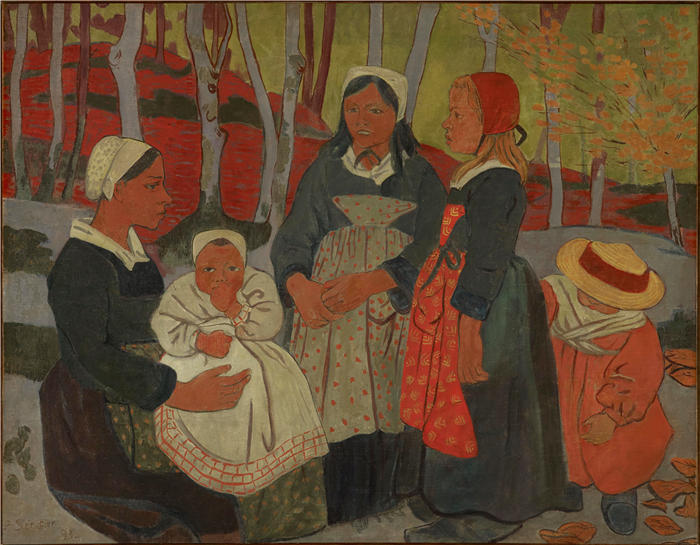 保罗·塞鲁塞尔(Paul Sérusier,法国,1864-1927 年)作品-Huelgoat 森林中的布列塔尼人 (1893)