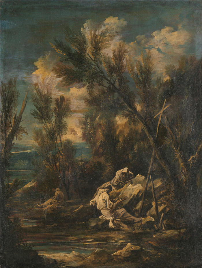 亚历山德罗·马格纳斯科（Alessandro Magnasco,意大利人，1667-1749 年）-风景中的卡尔特修士 (1700 - 1749)
