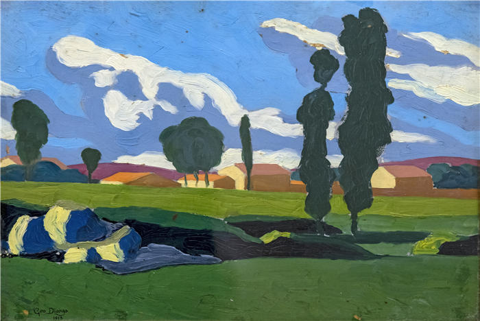 乔治·高迪翁（Georges Gaudion ，法国，1885-1942 年）作品-杨树景观