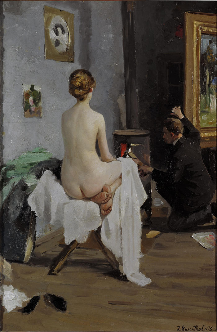 贾尼斯·罗森塔尔斯（Janis Rozentāls,拉脱维亚画家）作品 -《画家工作室 (1896)》