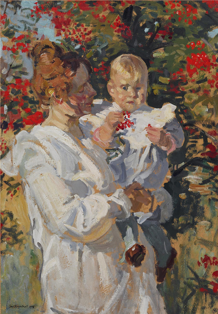 贾尼斯·罗森塔尔斯(Janis Rozentāls,拉脱维亚画家)作品 -《罗文树下 (1905)》