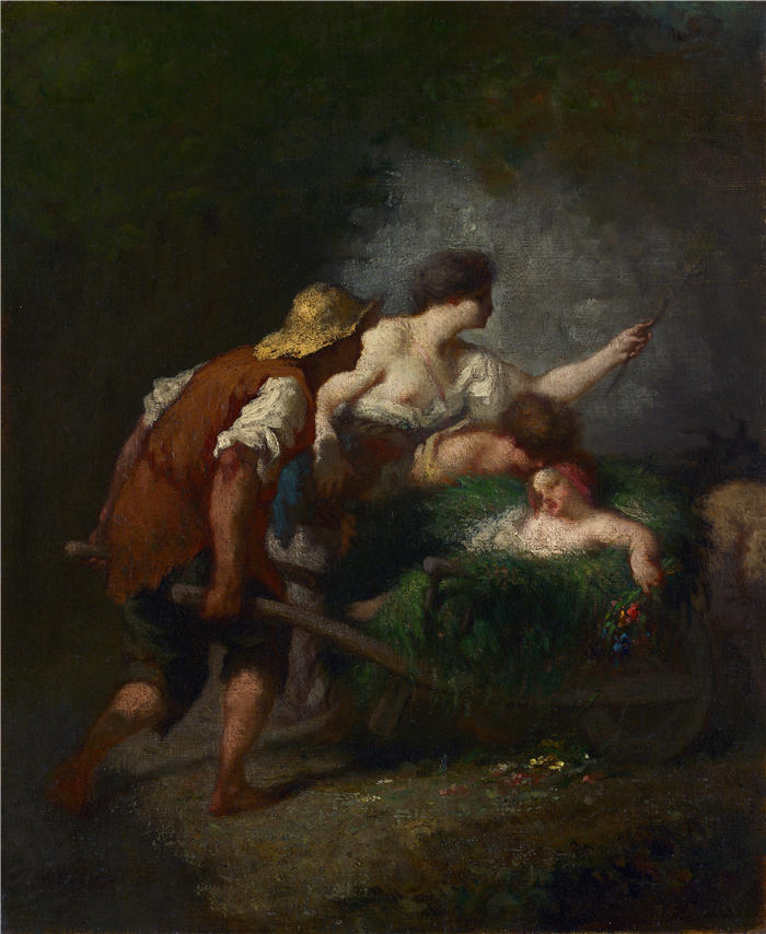 让-弗朗索瓦·米勒 (Jean-François Millet，法国画家)高清作品-《 从田野归来（1846-1847）》