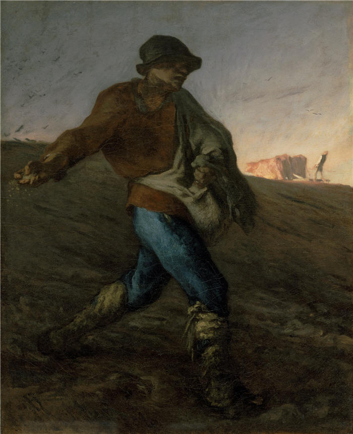 让-弗朗索瓦·米勒 (Jean-François Millet，法国画家)高清作品-《 播种者 (1850)》