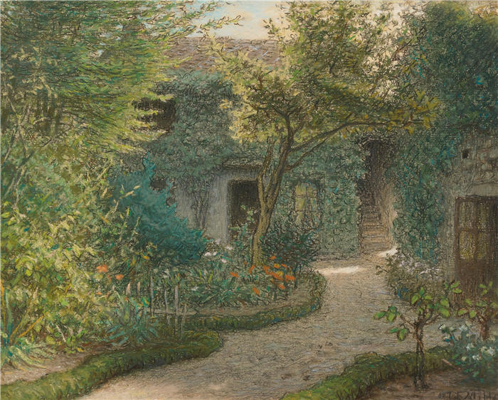 让-弗朗索瓦·米勒 (Jean-François Millet，法国画家)高清作品-《 西奥多·卢梭在巴比松的故居》