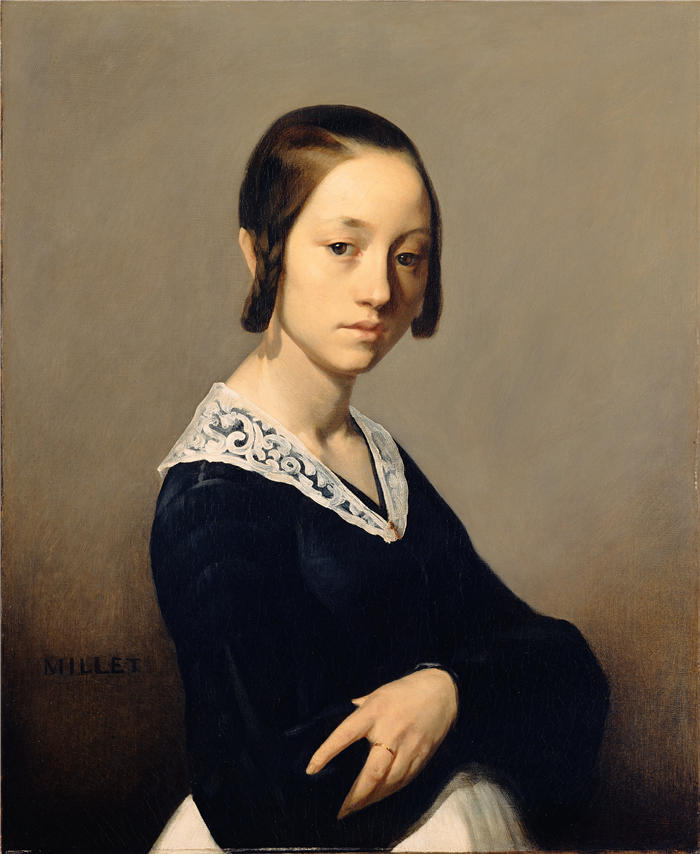 让-弗朗索瓦·米勒 (Jean-François Millet，法国画家)高清作品-《 路易丝-安托瓦内特》