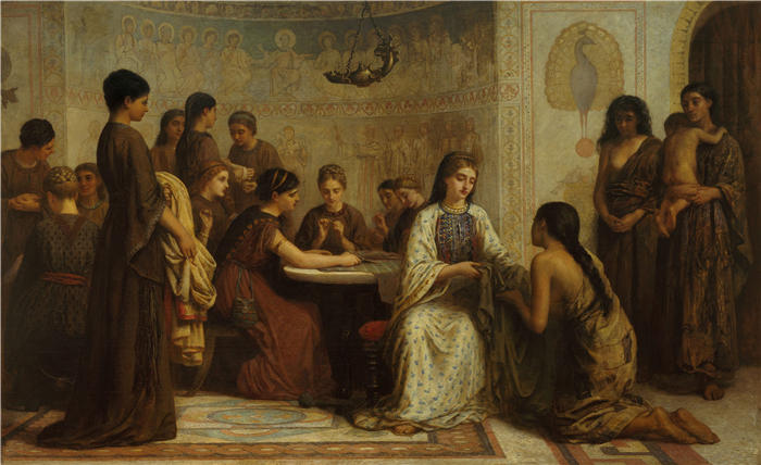 埃德温·朗（Edwin Long ，英国画家，1829 – 1891）作品-六世纪的多加聚会（从 1873 年到 1877 年）