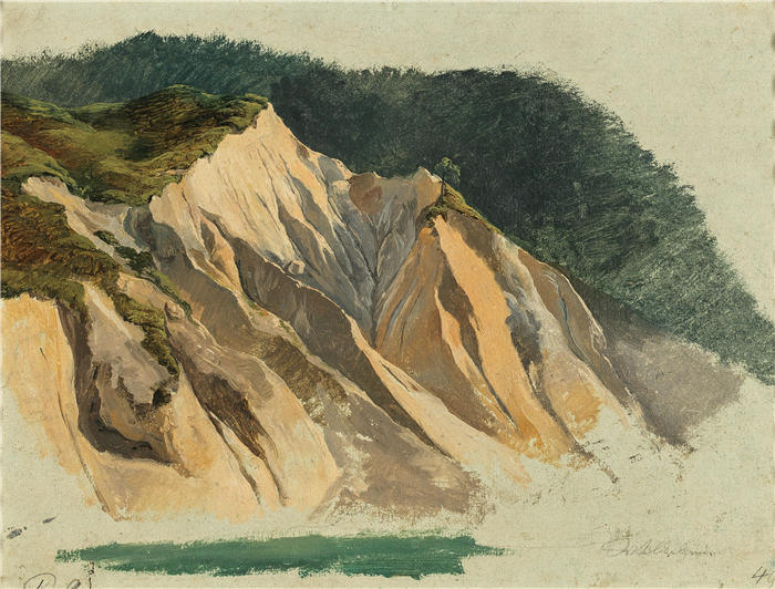 弗里德里希·高尔曼（Friedrich Gauermann，奥地利画家）高清作品-《维尔达尔彭附近的岩石遗址》