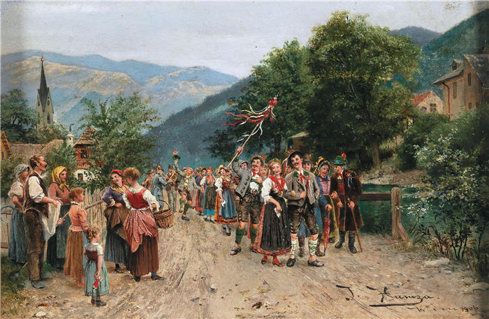 约翰·哈姆扎（Johann Hamza，德国，1850 - 1927 年）作品-农民婚礼