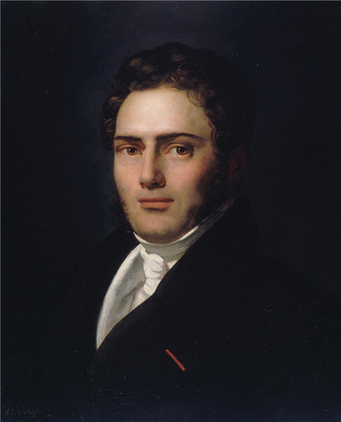 亨德里克·谢弗(Hendrik Scheffer,法国画家)高清作品-《圣阿芒巴扎德肖像 (1821 年)》