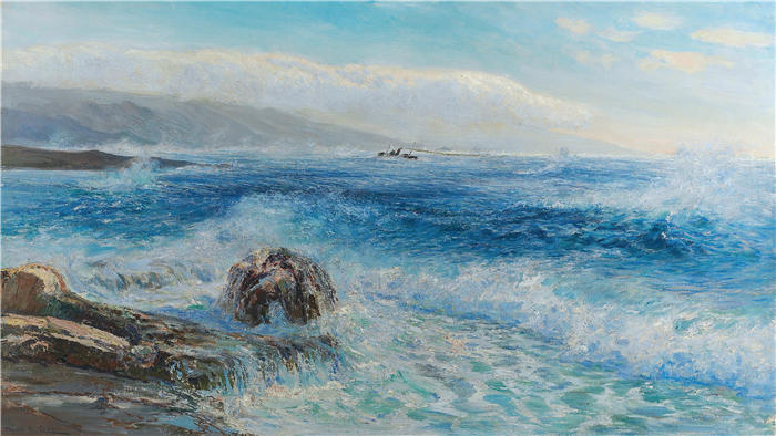 Menci Clement Crnčić （克罗地亚画家）风景高清作品-《海边》