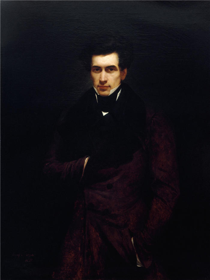 亨德里克·谢弗（Hendrik Scheffer，法国画家）高清作品-《肖像 d'Armand Carrel (1800-1836)，记者 (1833)》