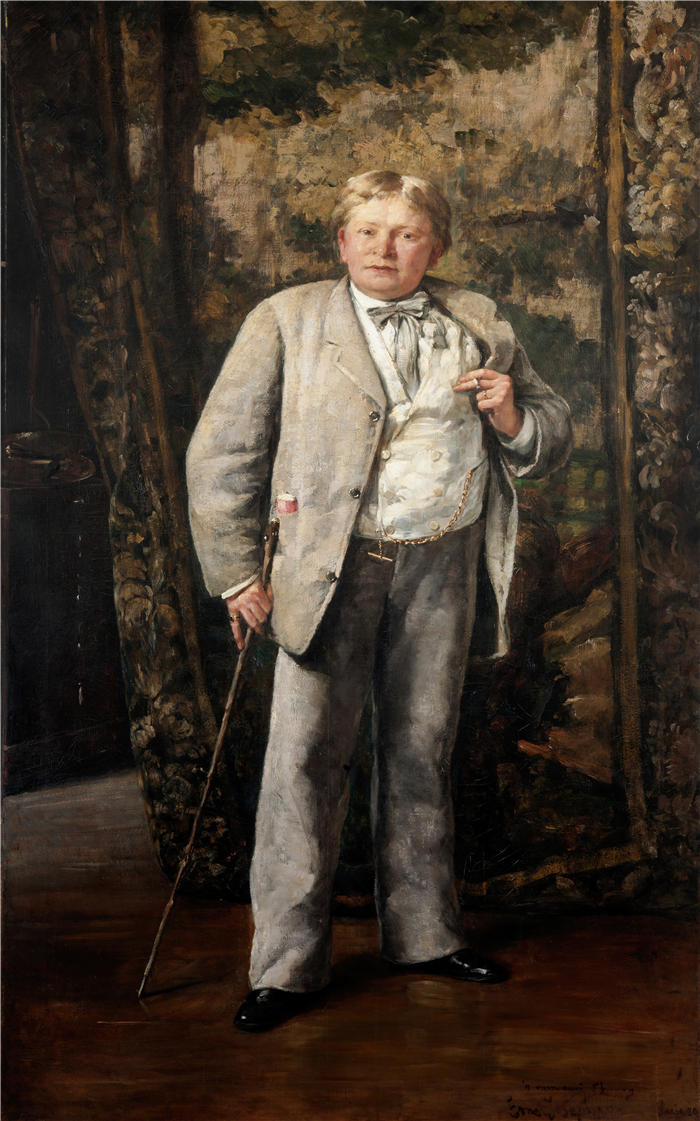 恩斯特·约瑟夫森（Ernst Josephson，瑞典画家）高清作品-《风景画家卡尔·斯康伯格 (1880)》