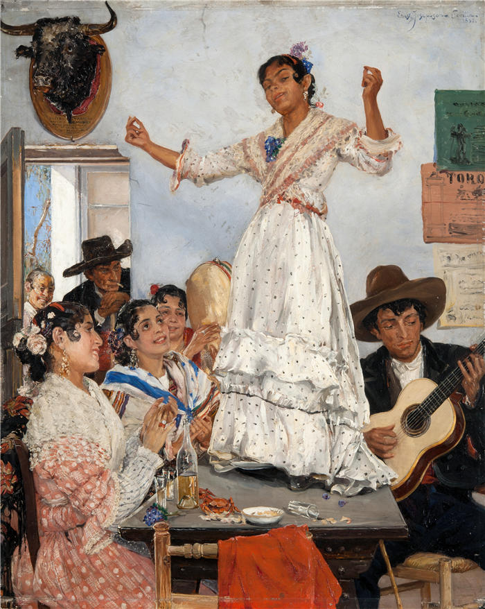 恩斯特·约瑟夫森（Ernst Josephson，瑞典画家）高清作品-《西班牙舞蹈 (1882)》