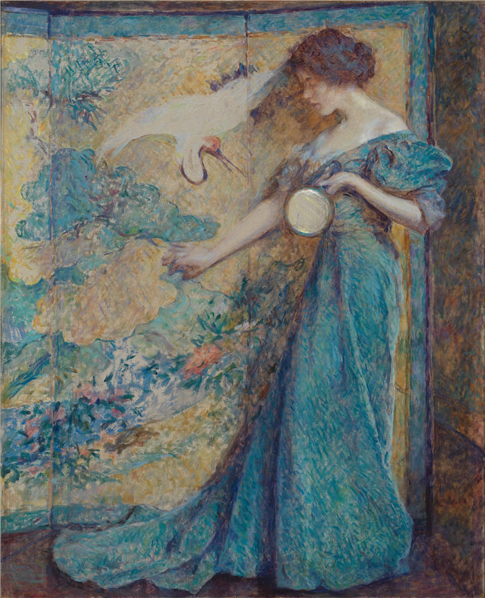 罗伯特·里德（Robert Reid，美国画家）-镜子（约 1910 年）