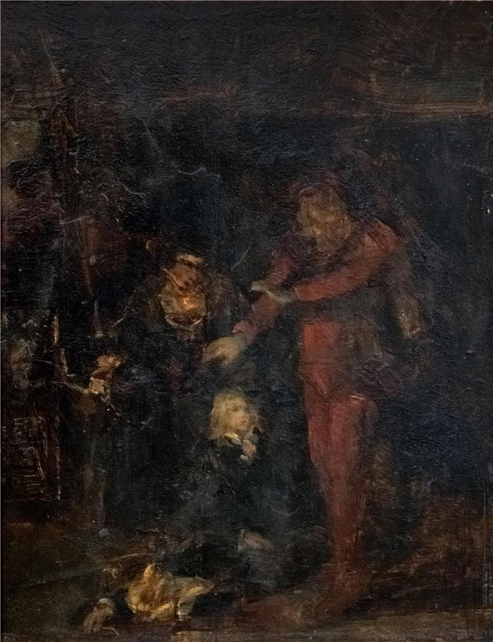 恩斯特·约瑟夫森（Ernst Josephson，瑞典画家）高清作品-《罗宾斯谋杀案 (1874)》
