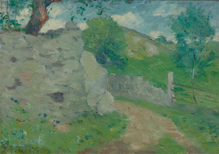 朱利安·奥尔登·威尔（Julian Alden Weir，美国画家）高清作品-《法国乡村小巷 (1897)》